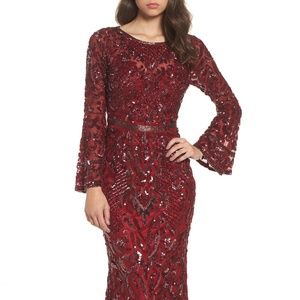 Red Sequin Mac Duggal Gown